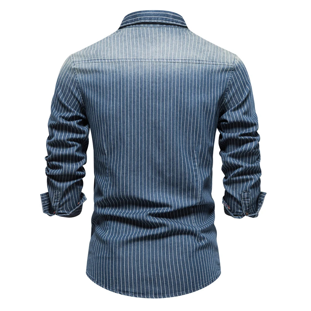 Bastiaan™ | Gestreepte Denim Blouse