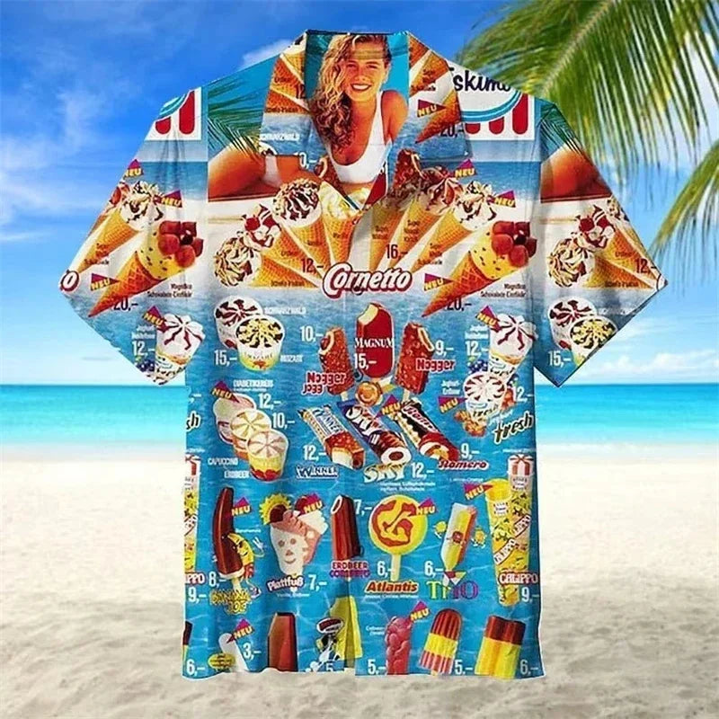 Beeckhoven™ | Zomers Hawaïshirt met Kleurrijke IJsjesprint