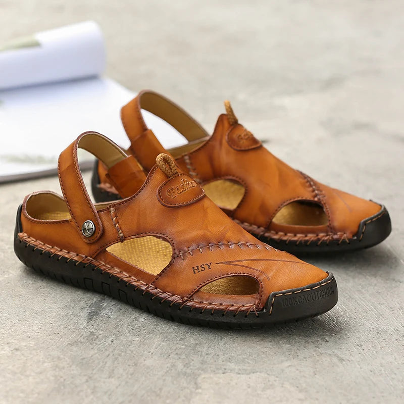 Beeckhoven™ | Comfortabele Klassieke Leren Heren Sandalen