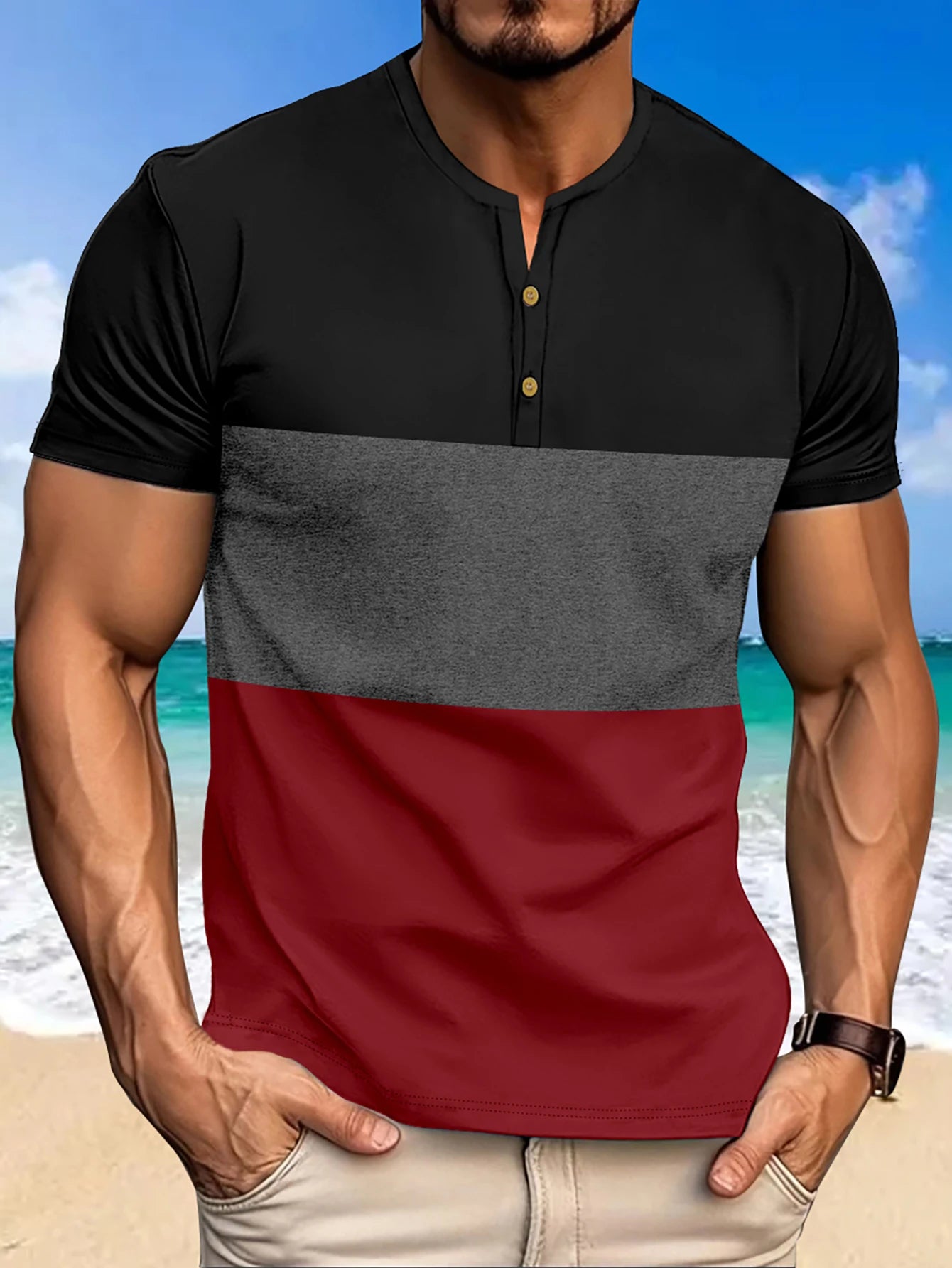 Beeckhoven™ | Kleurrijk Poloshirt Met Knopen