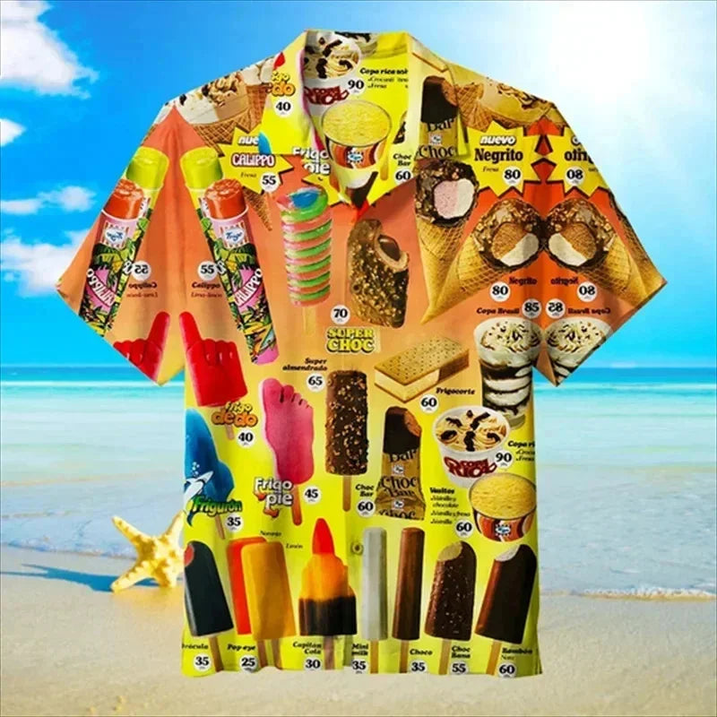 Beeckhoven™ | Zomers Hawaïshirt met Kleurrijke IJsjesprint