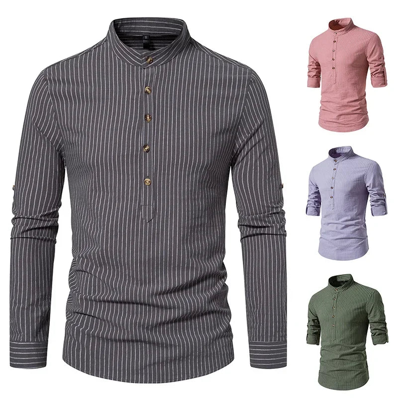 Beeckhoven™ | Casual Gestreept Shirt Met Knopen