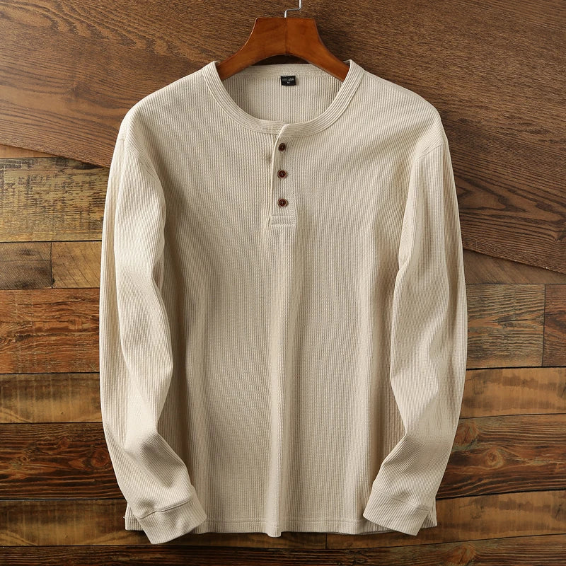 Beeckhoven™ | Wafel Gebreid Henley Shirt