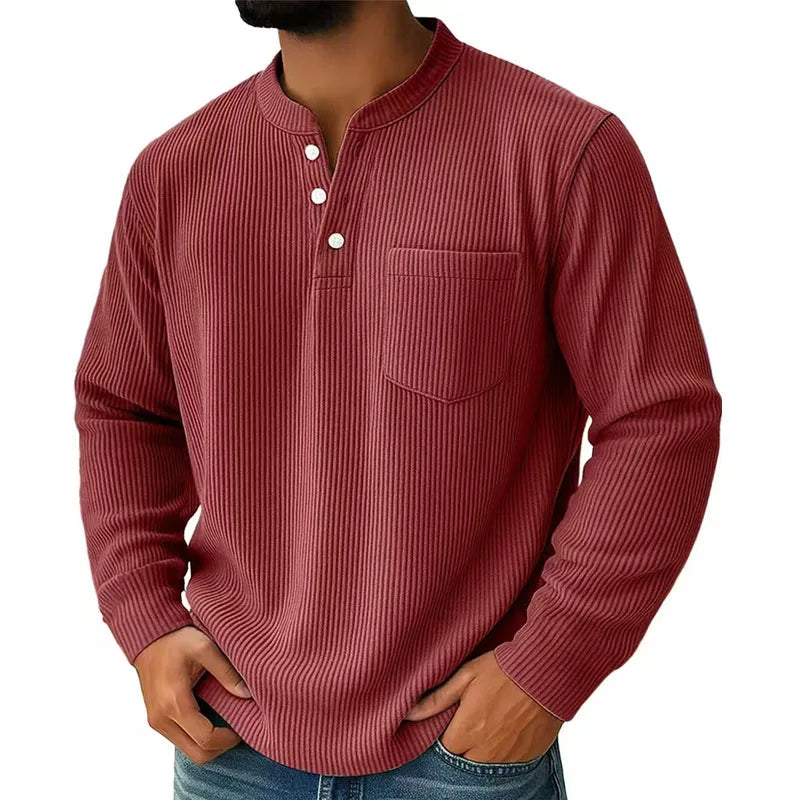 Beeckhoven™ | Casual Henley Shirt met Ribstructuur