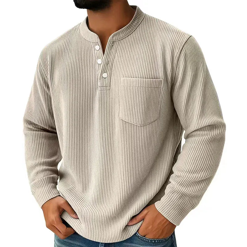 Beeckhoven™ | Casual Henley Shirt met Ribstructuur
