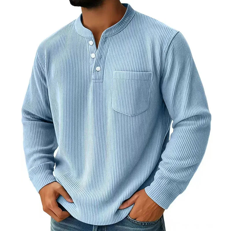 Beeckhoven™ | Casual Henley Shirt met Ribstructuur
