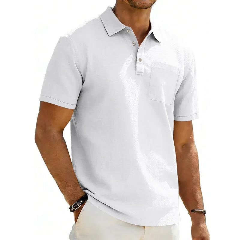 Beeckhoven™ | Linnen Heren Poloshirt met Korte Mouwen