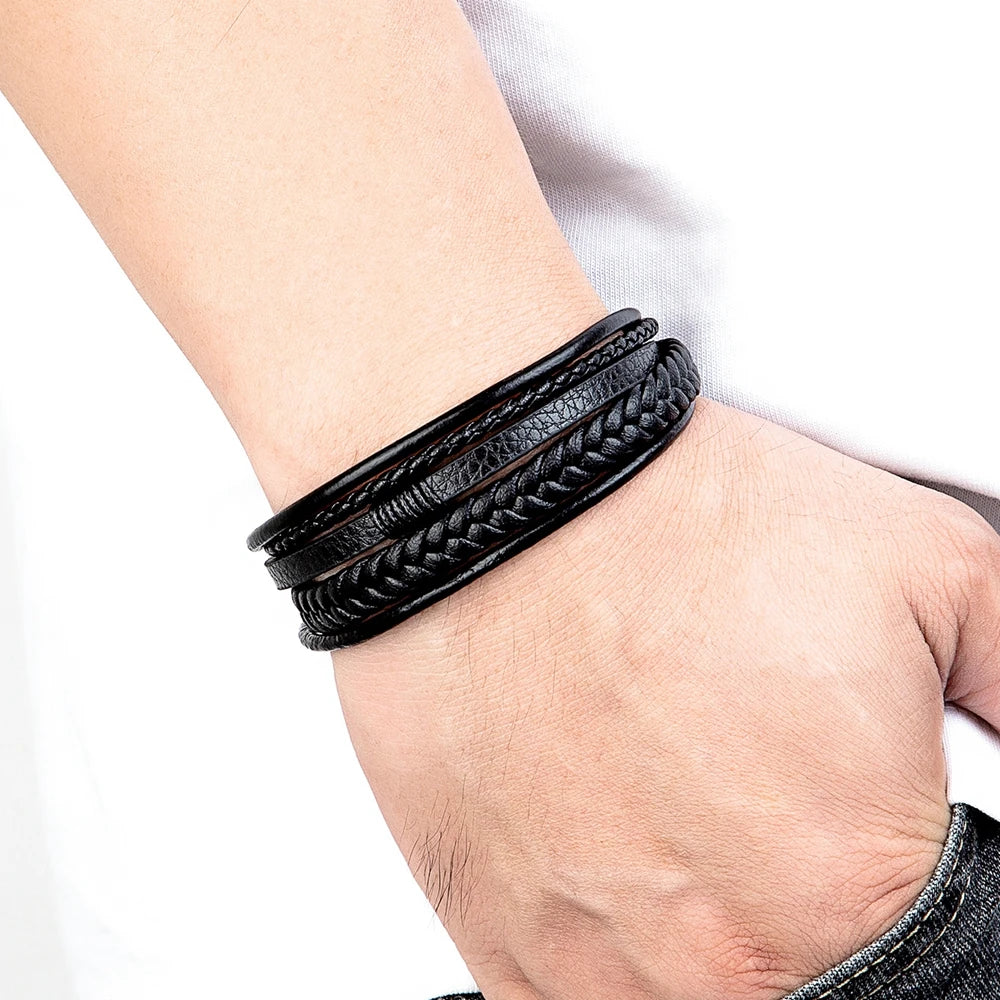 Beeckhoven ™ | Handgeweven Lederen Heren Armband
