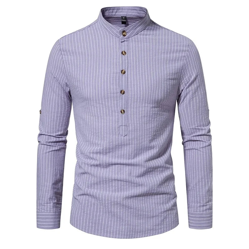 Beeckhoven™ | Casual Gestreept Shirt Met Knopen