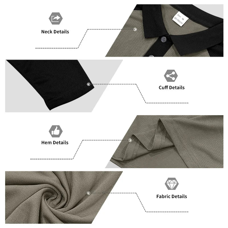 Beeckhoven™ | Heren Poloshirt met Kleurblok Design en Lange Mouwen