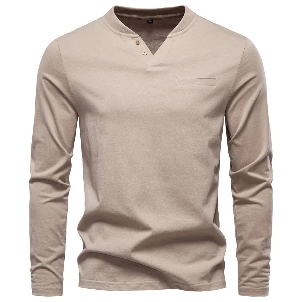 Beeckhoven™ | Henley T-Shirt Met Lange Mouwen