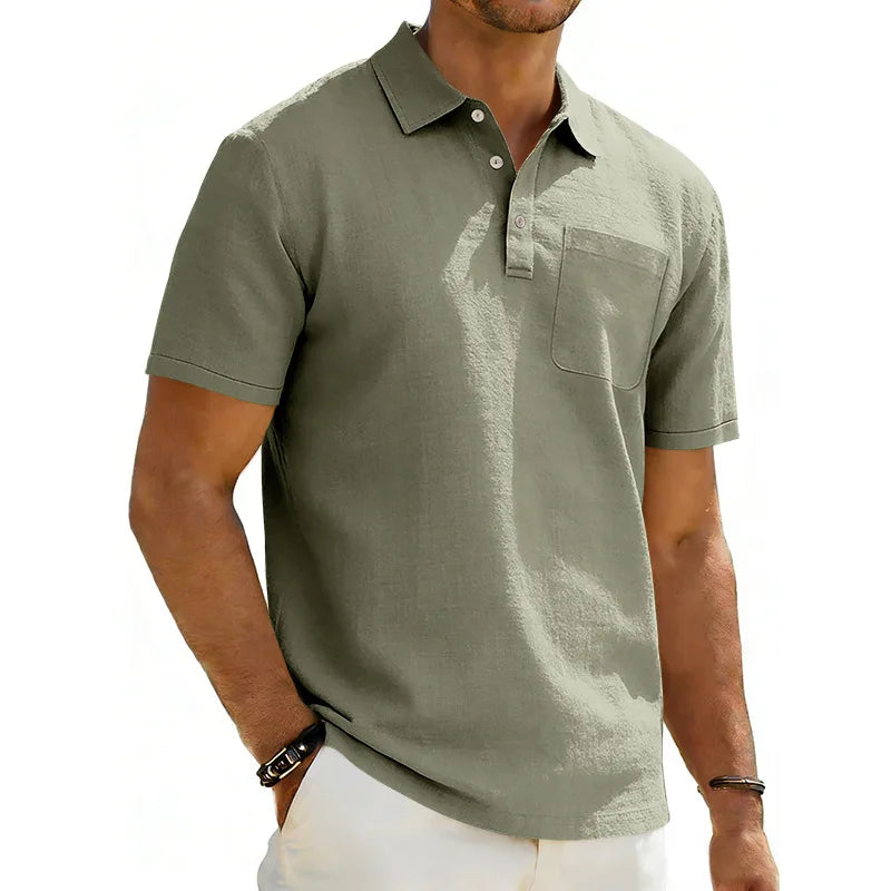Beeckhoven™ | Linnen Heren Poloshirt met Korte Mouwen