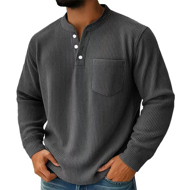Beeckhoven™ | Casual Henley Shirt met Ribstructuur