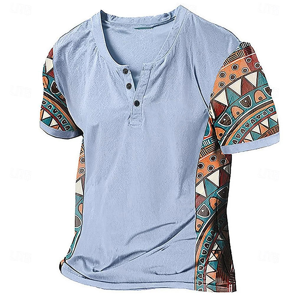 Beeckhoven™ | Vintage Tribal Henley Shirt voor Heren