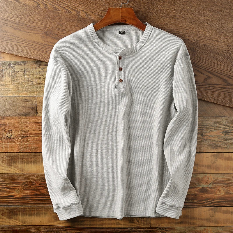 Beeckhoven™ | Wafel Gebreid Henley Shirt