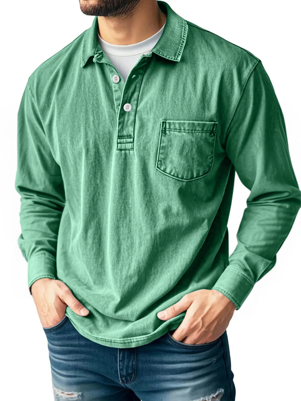 Beeckhoven™ | Katoenen Vintage Shirt Met Lange Mouwen