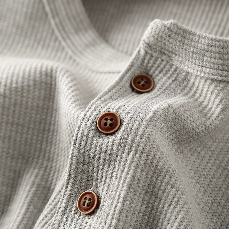 Beeckhoven™ | Wafel Gebreid Henley Shirt