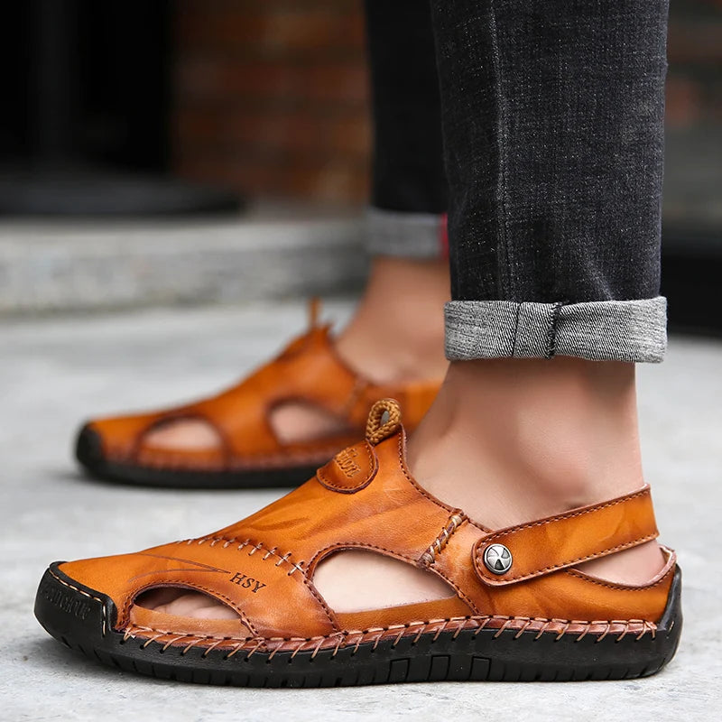 Beeckhoven™ | Comfortabele Klassieke Leren Heren Sandalen