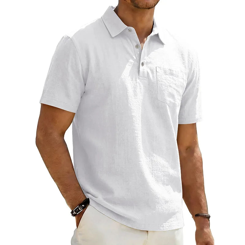 Beeckhoven™ | Linnen Heren Poloshirt met Korte Mouwen