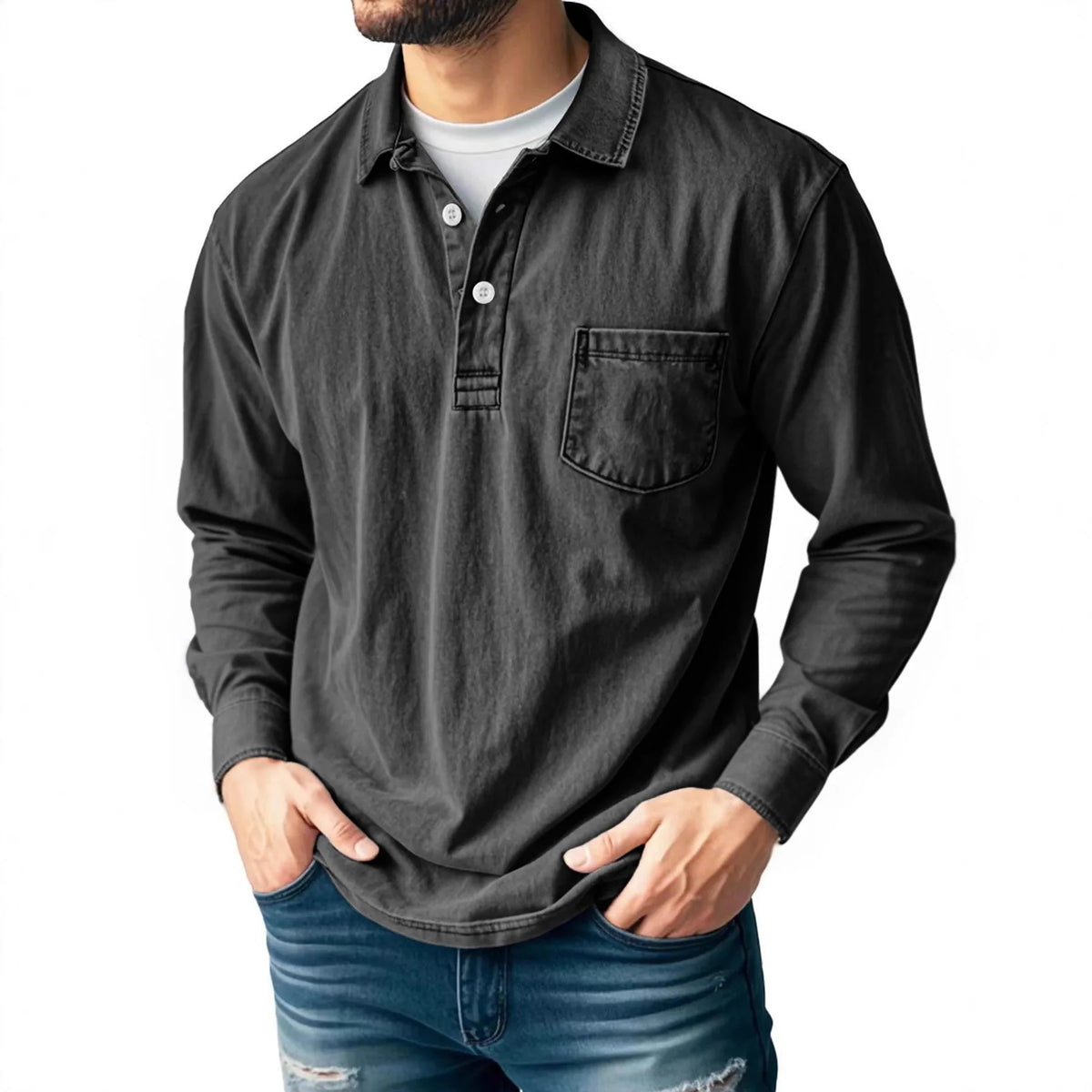 Beeckhoven™ | Katoenen Vintage Shirt Met Lange Mouwen