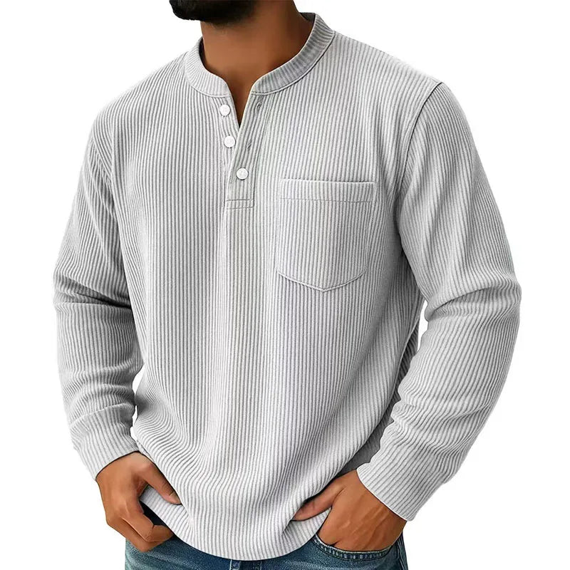 Beeckhoven™ | Casual Henley Shirt met Ribstructuur