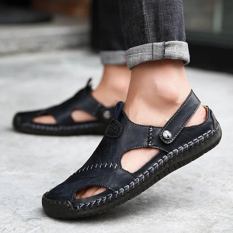 Beeckhoven™ | Comfortabele Klassieke Leren Heren Sandalen