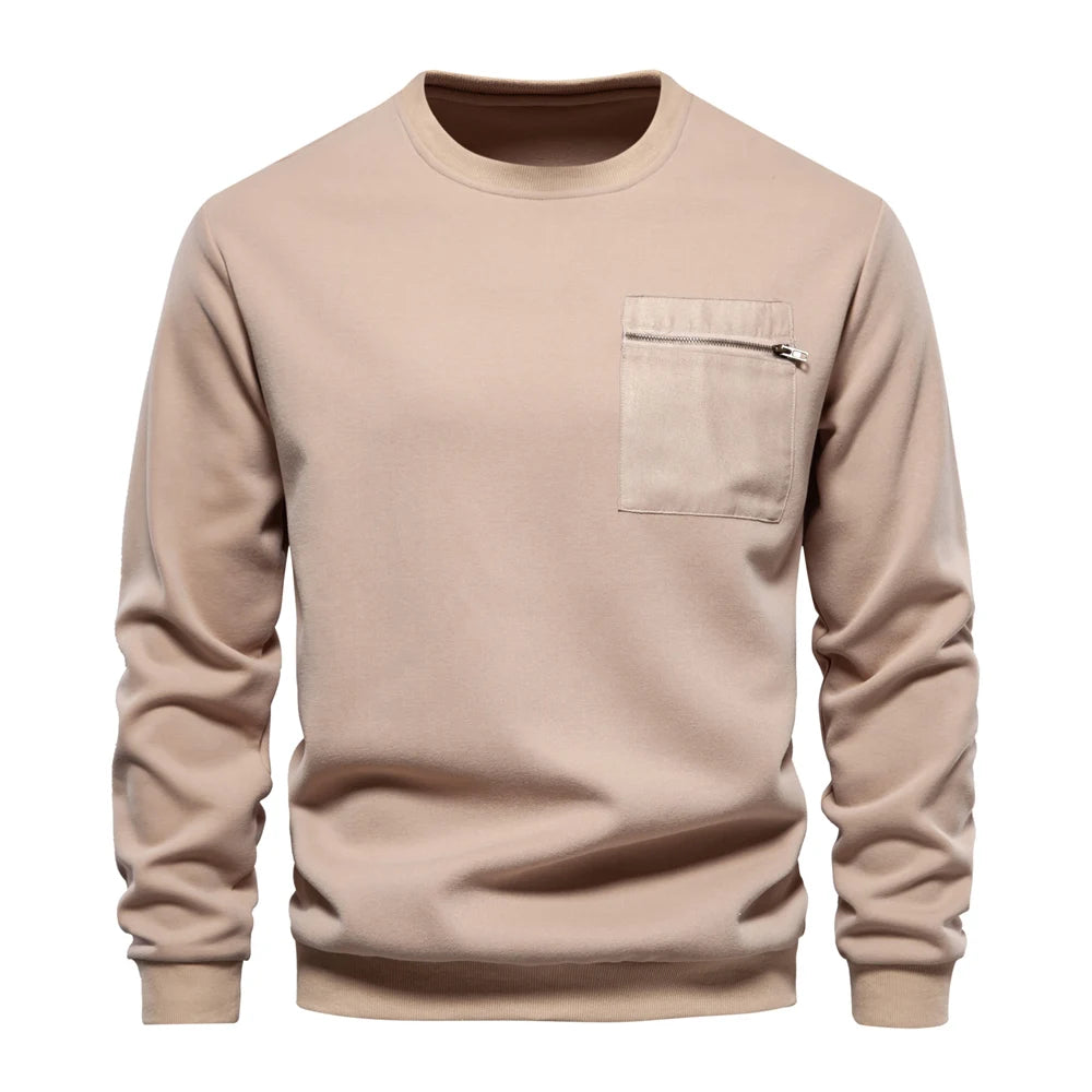Beeckhoven™ | Katoenen Heren Sweatshirt Met Borstzakje
