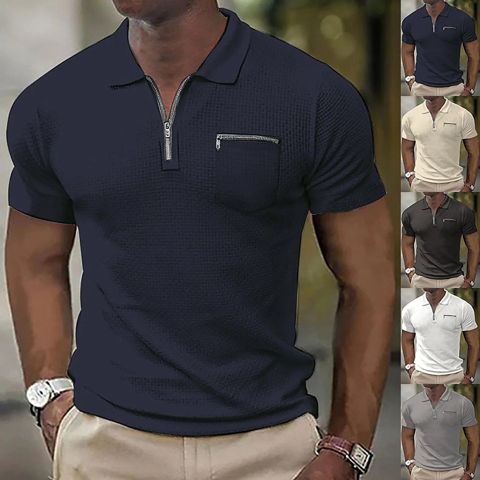 Beeckhoven™ | Casual Mannen Poloshirt met Rits