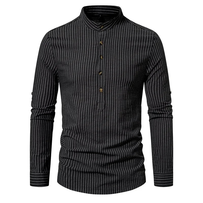 Beeckhoven™ | Casual Gestreept Shirt Met Knopen