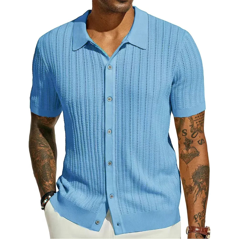 Beeckhoven™ | Luchtig Gebreid Zomershirt Met Knopen