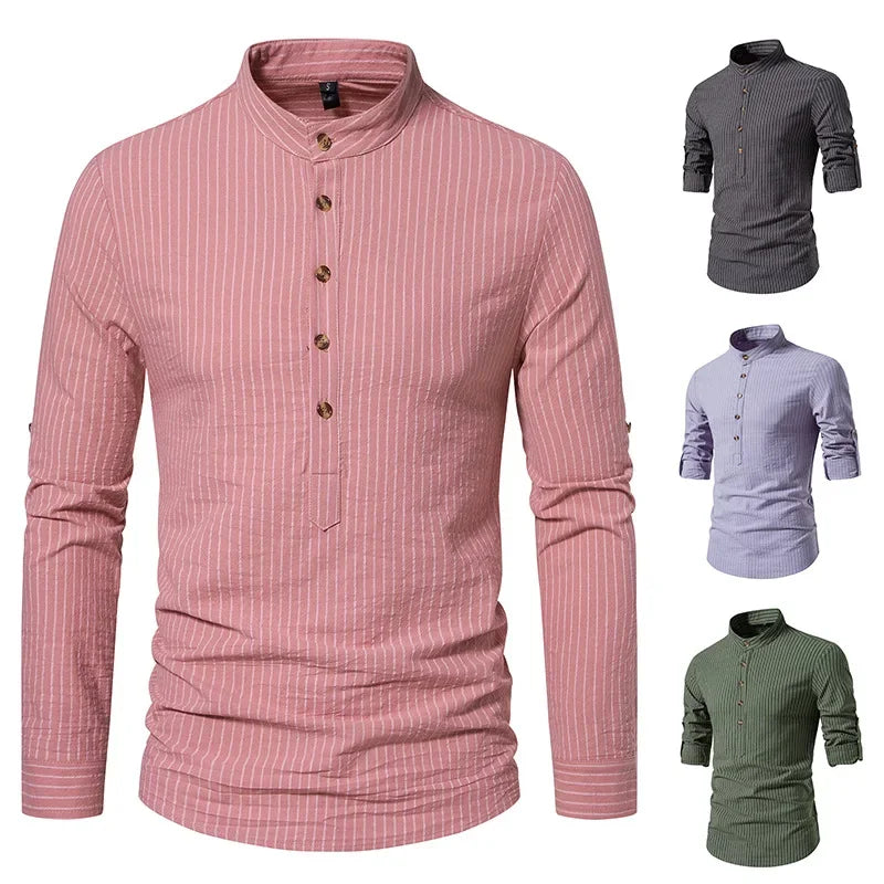 Beeckhoven™ | Casual Gestreept Shirt Met Knopen