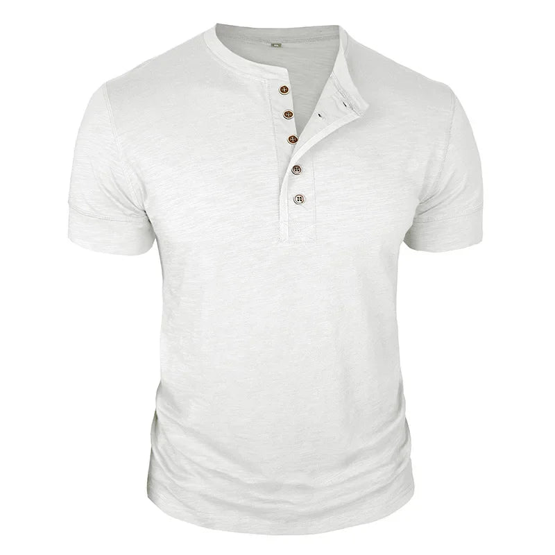 Beeckhoven™ | Stoer Henley T-Shirt met Korte Mouwen