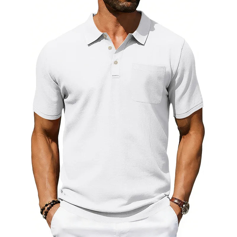 Beeckhoven™ | Linnen Heren Poloshirt met Korte Mouwen