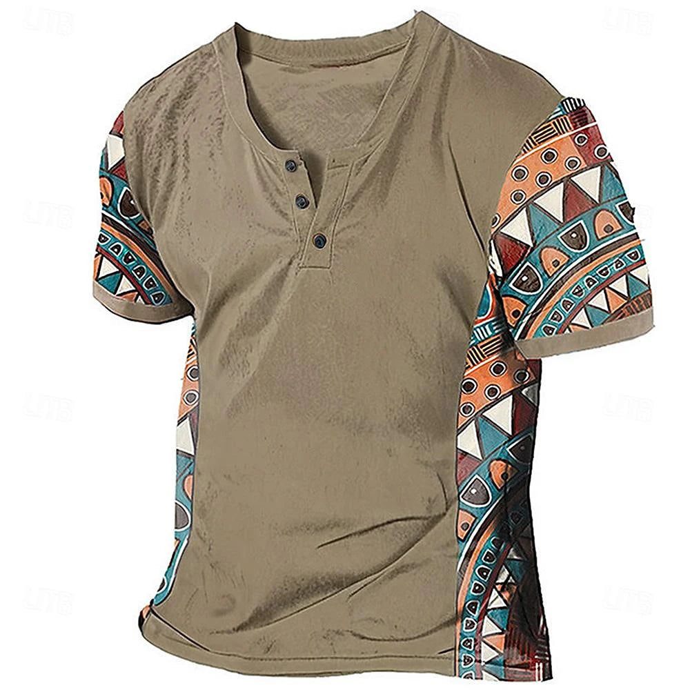 Beeckhoven™ | Vintage Tribal Henley Shirt voor Heren