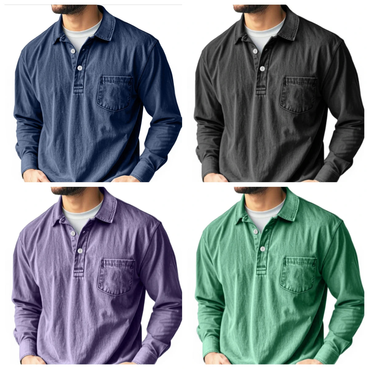 Beeckhoven™ | Katoenen Vintage Shirt Met Lange Mouwen