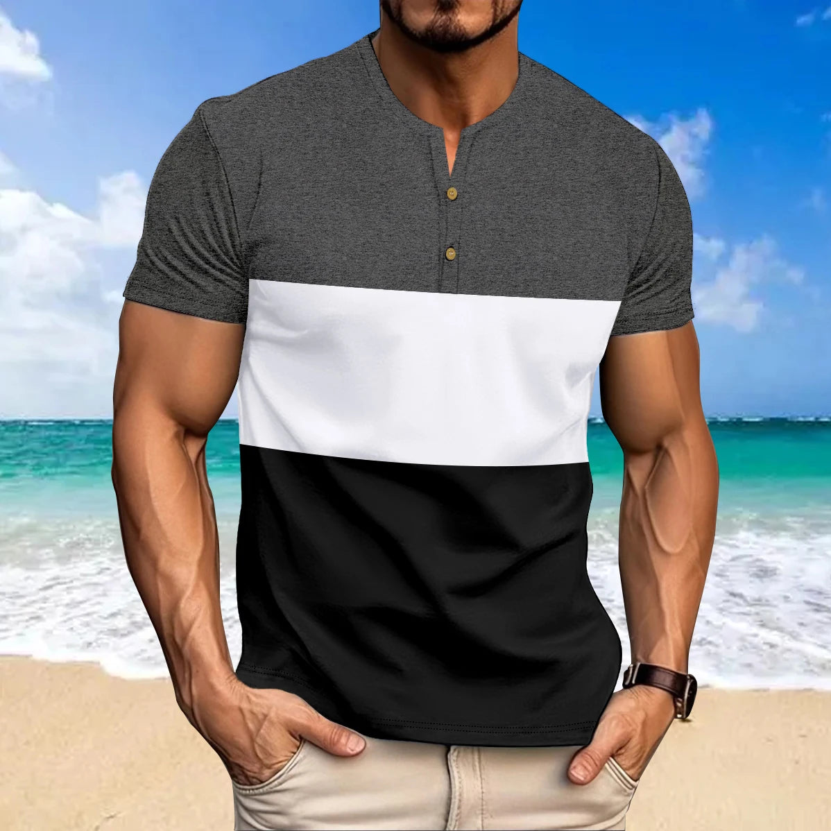 Beeckhoven™ | Kleurrijk Poloshirt Met Knopen