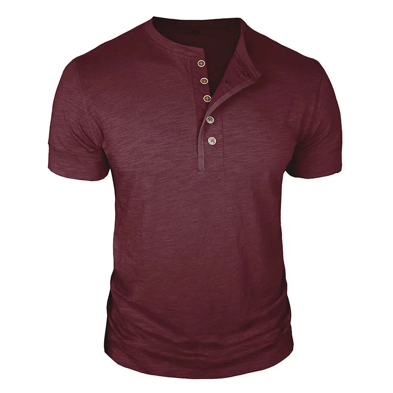 Beeckhoven™ | Stoer Henley T-Shirt met Korte Mouwen