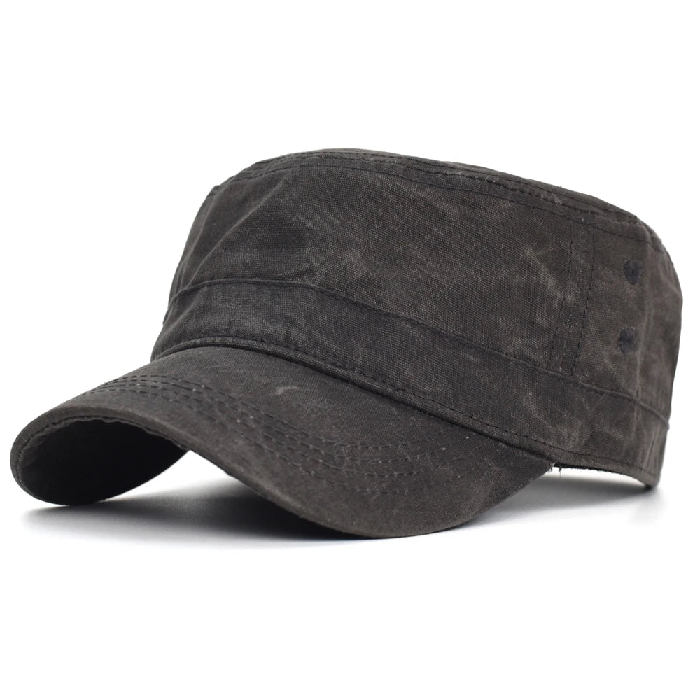 Casquette Vintage à Couronne Haute en Canvas Ciré