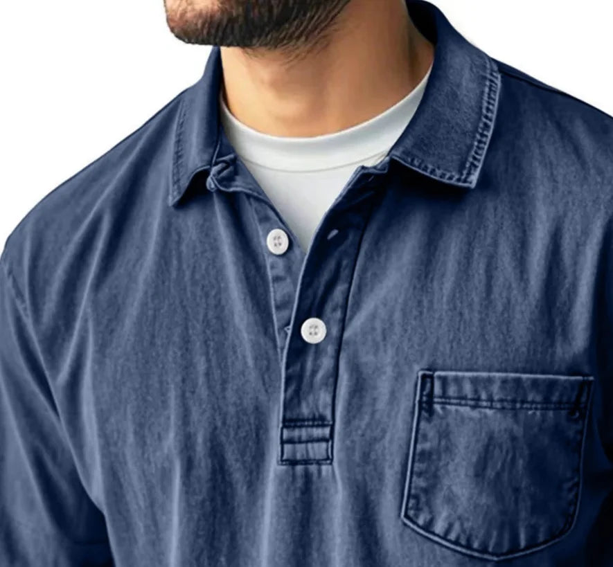 Beeckhoven™ | Katoenen Vintage Shirt Met Lange Mouwen