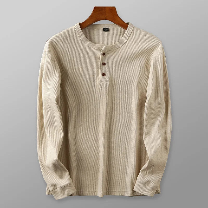 Beeckhoven™ | Wafel Gebreid Henley Shirt