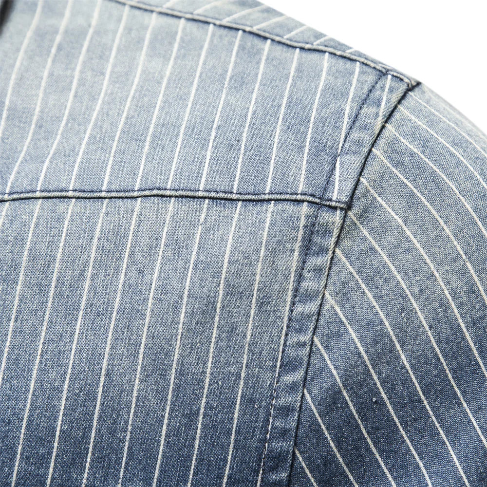 Bastiaan™ | Gestreepte Denim Blouse