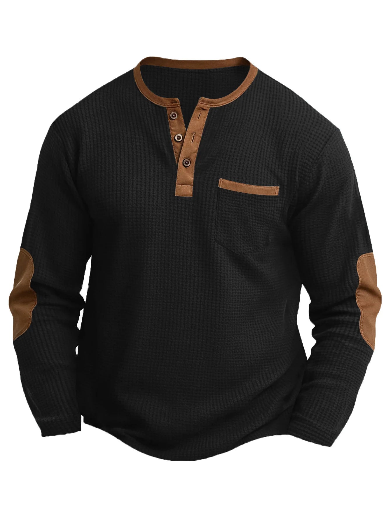 Beeckhoven™ | Casual Wafelstructuur Henley Trui