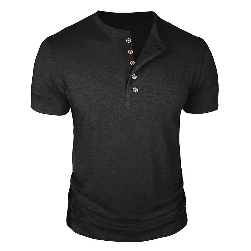 Beeckhoven™ | Stoer Henley T-Shirt met Korte Mouwen