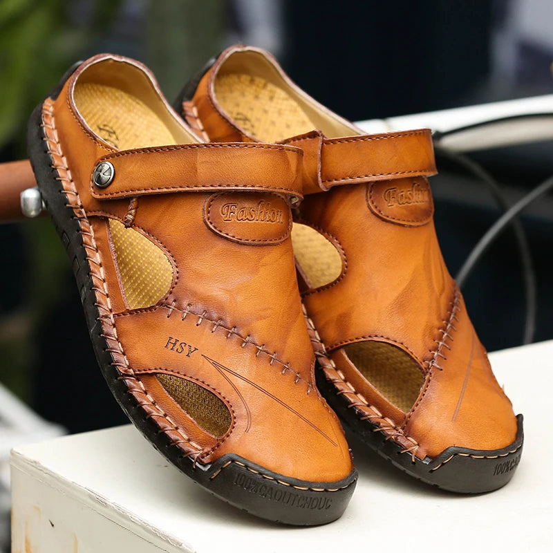 Beeckhoven™ | Comfortabele Klassieke Leren Heren Sandalen