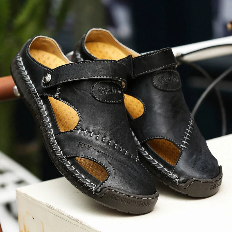 Beeckhoven™ | Comfortabele Klassieke Leren Heren Sandalen