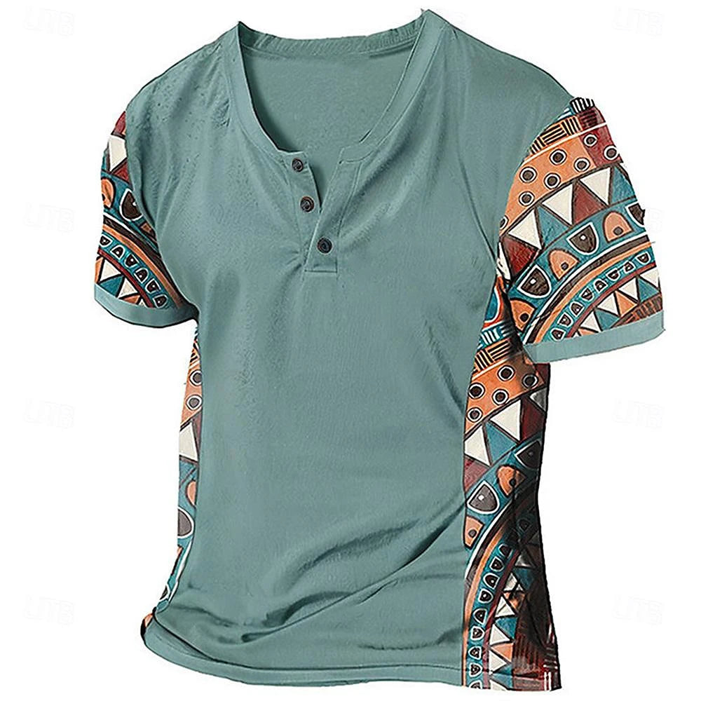 Beeckhoven™ | Vintage Tribal Henley Shirt voor Heren