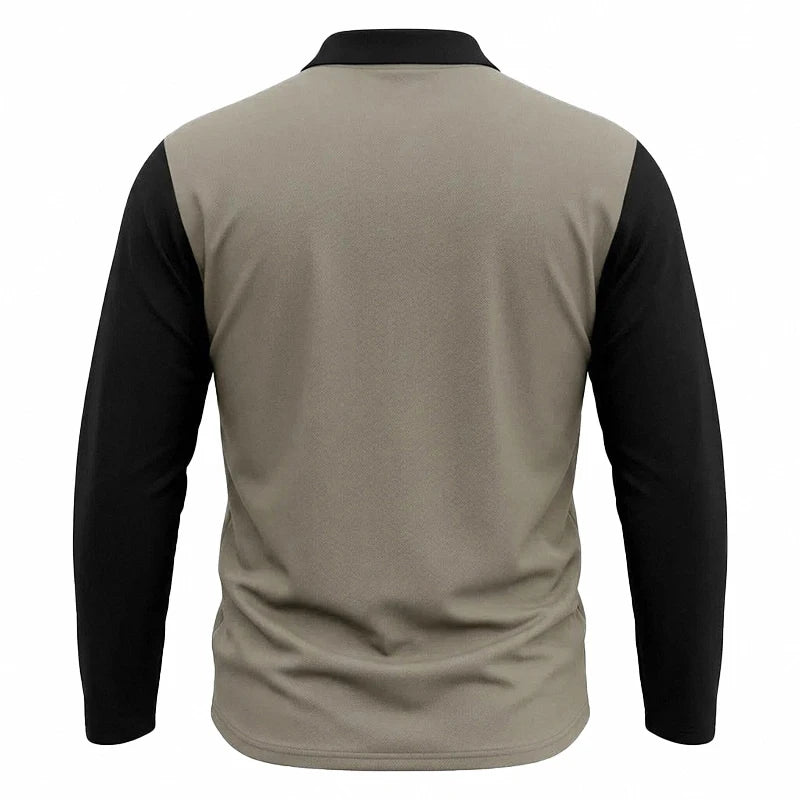 Beeckhoven™ | Heren Poloshirt met Kleurblok Design en Lange Mouwen