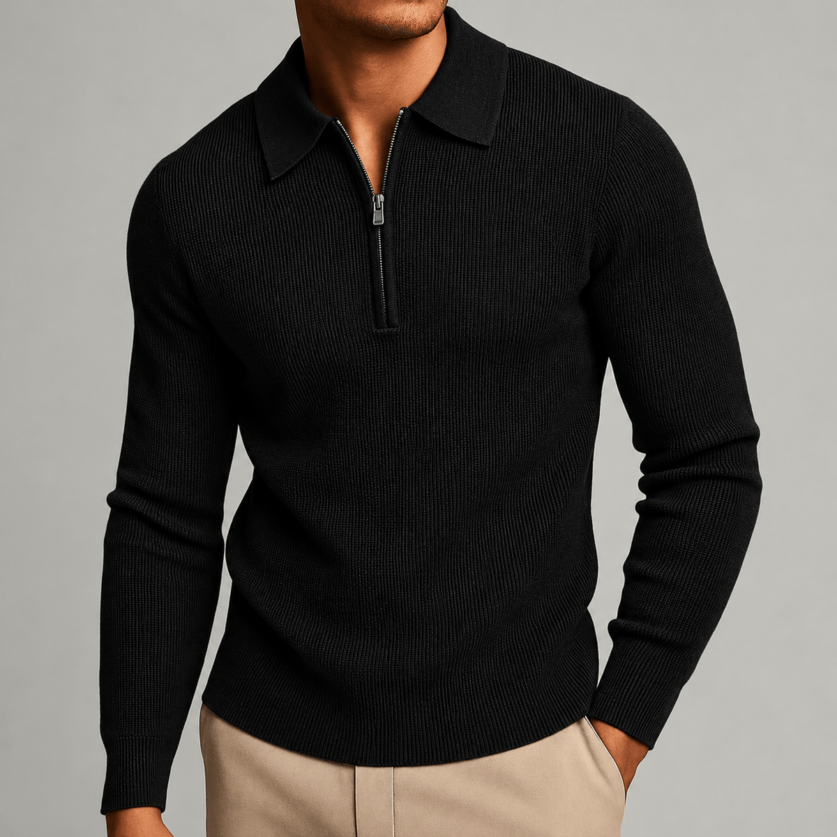 Beeckhoven™ | Premium Gebreide Polo Met Lange Mouwen