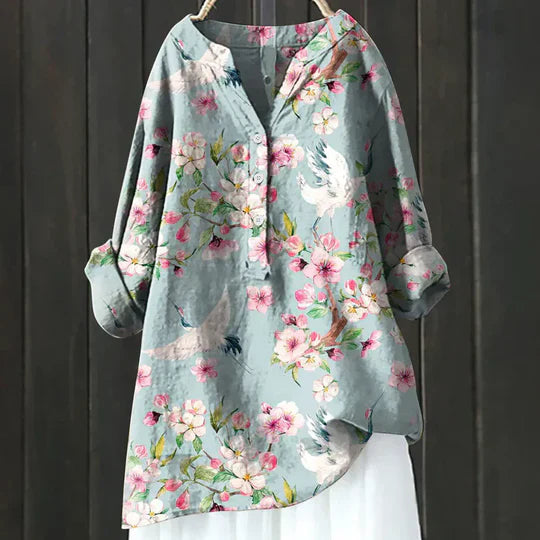 Beeckhoven™ | Elegante Linnen Damesblouse – Luchtig & Stijlvol