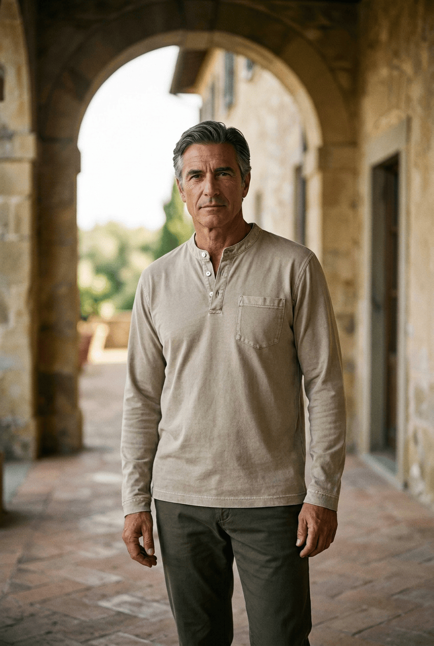 Beeckhoven™ | Vintage Mannen Shirt Met Lange Mouwen